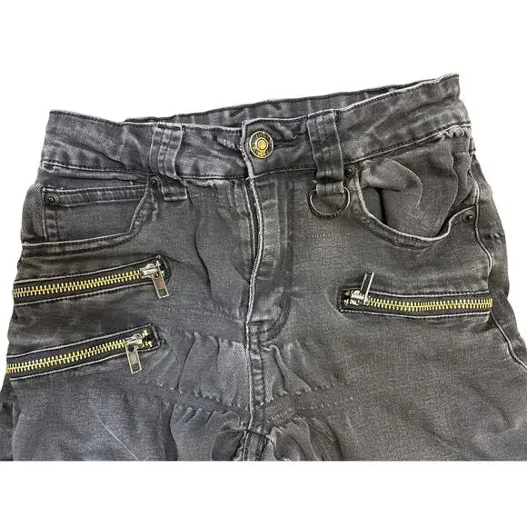 Kill star Black jeans goth tech zipper jogger thrashed punk grunge 24x30 emo - Picture 5 of 8